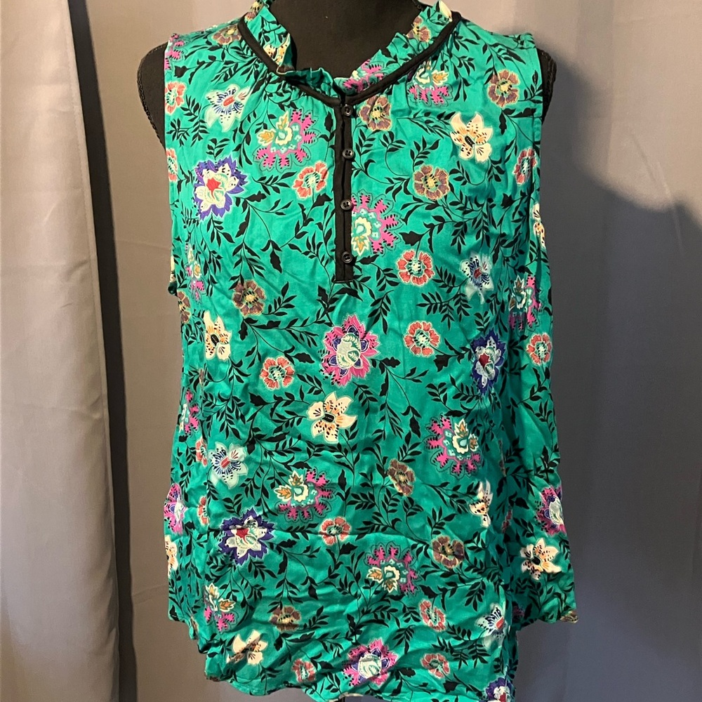 Knox Rose Teal Floral Blouse